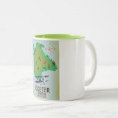 Exeter Devon vintage reisposter Tweekleurige Koffiemok (Voorkant rechts)