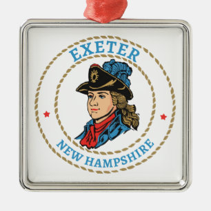 Exeter New Hampshire Koloniaal Metalen Ornament