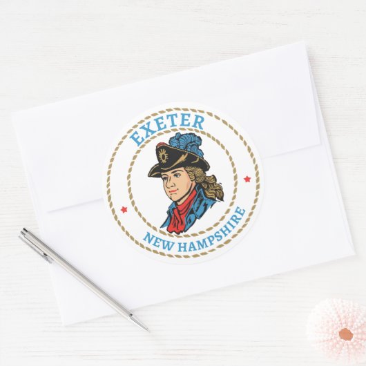 Exeter New Hampshire Koloniaal Ronde Sticker (Envelop)