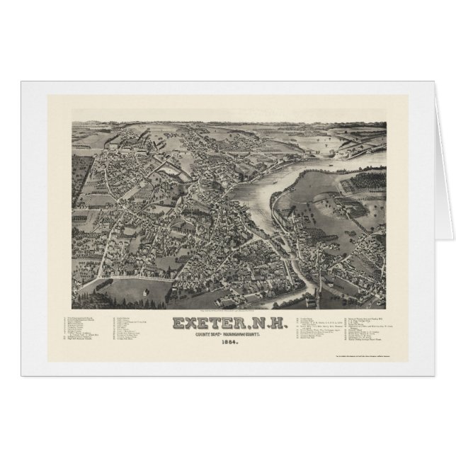 Exeter, NH Panoramic Map - 1884 (Voorkant Horizontaal)