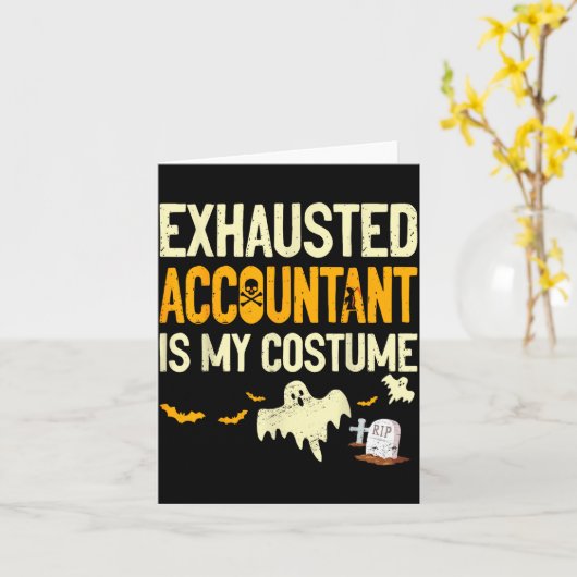 Exhausted Accountant Cpa Halloween Funny Accountan Kaart (Gele Bloem)