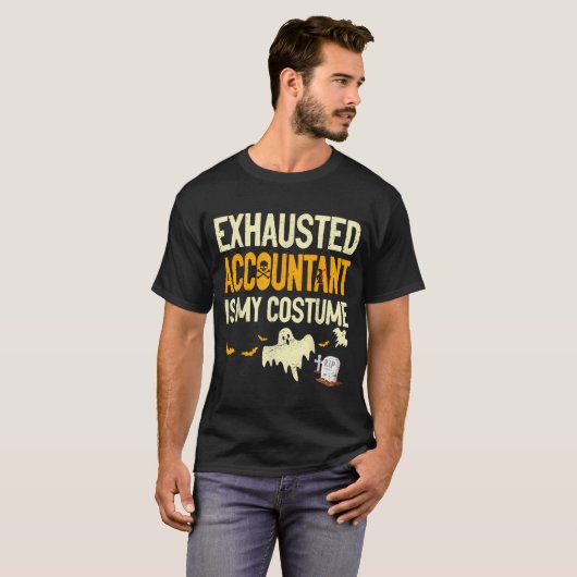 Exhausted Accountant Cpa Halloween Funny Accountan T-shirt (Voorkant volledig)