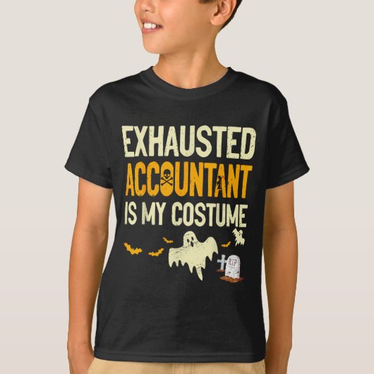 Exhausted Accountant Cpa Halloween Funny Accountan T-shirt (Voorkant)