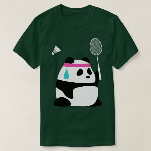 Exhausted Badminton PandaFunny Sweet Badminton Ani T-shirt (Design voorkant)