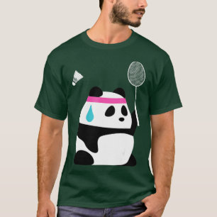 Exhausted Badminton PandaFunny Sweet Badminton Ani T-shirt
