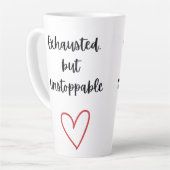 Exhausted but Unstoppable Mug Latte Mok (Linkerhoek)