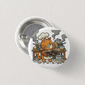 Exhausted Chef Cat Kitchen Disaster Button (Voorkant /achterkant)