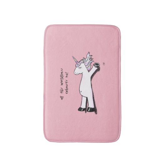 Exhausted Unicorn Badmat (Voorkant Verticaal)