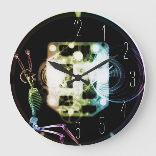 Exhausted X-Ray Skeleton Clock Grote Klok (Voorkant)