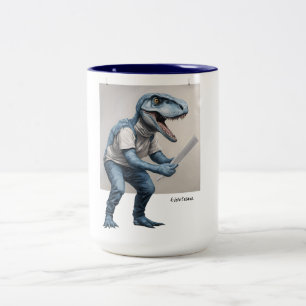 Exhibitasaur dinosaurus tweekleurige koffiemok