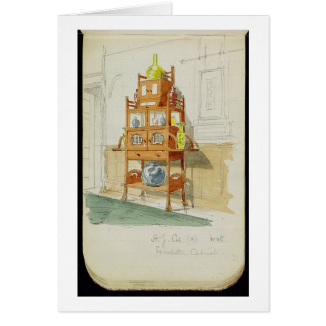 Exhibition Cabinet, c.1860s-70s (m/c & potlood op  (Voorkant)