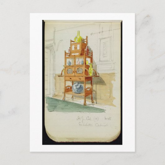 Exhibition Cabinet, c.1860s-70s (m/c & potlood op  Briefkaart (Voorkant)
