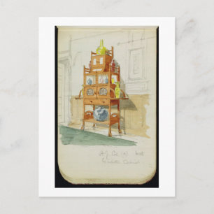 Exhibition Cabinet, c.1860s-70s (m/c & potlood op Briefkaart