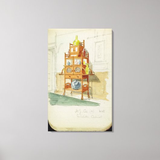 Exhibition Cabinet, c.1860s-70s (m/c & potlood op Canvas Afdruk (Voorkant)