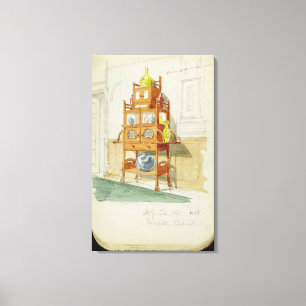 Exhibition Cabinet, c.1860s-70s (m/c & potlood op Canvas Afdruk