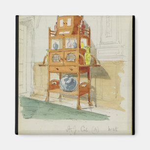 Exhibition Cabinet, c.1860s-70s (m/c & potlood op Magneet
