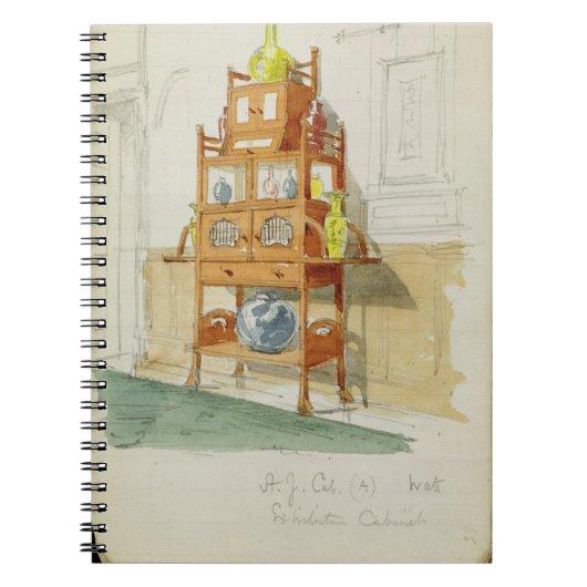 Exhibition Cabinet, c.1860s-70s (m/c & potlood op Notitieboek (Voorkant)