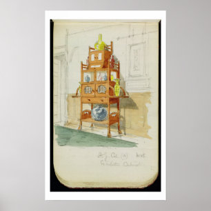 Exhibition Cabinet, c.1860s-70s (m/c & potlood op Poster