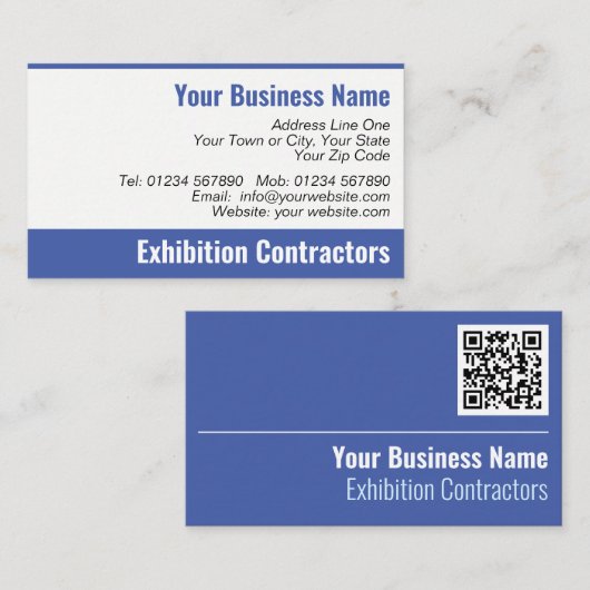 Exhibition Contractors QR Code Visitekaartje (Voorkant / Achterkant)