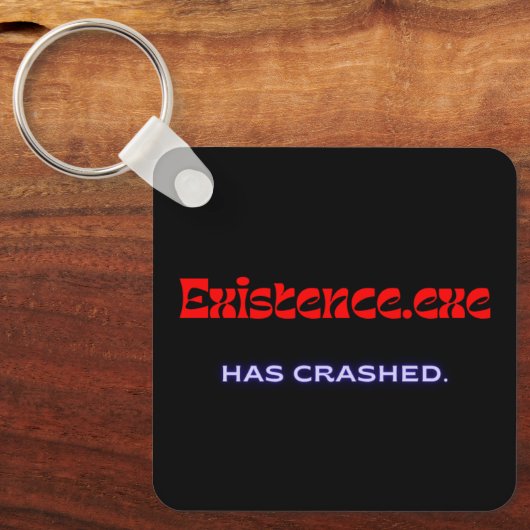 Existence.exe | Existential Glitch Metal Keychain (Voorkant)