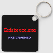 Existence.exe | Existential Glitch Metal Keychain (Achterkant)