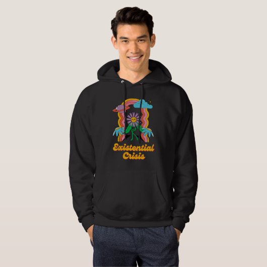 Existential Crisis Retro Toon Existentialism Philo Hoodie (Voorkant volledig)