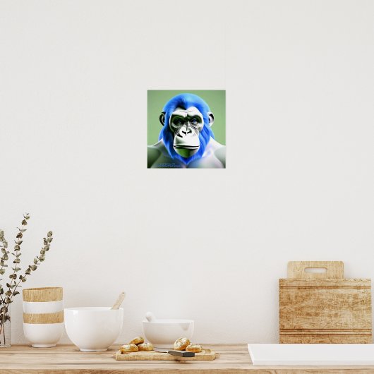 EXISTENTIAL LITE Ape Blue Poster (Keuken)