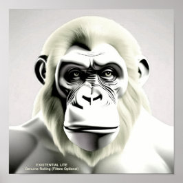 EXISTENTIAL LITE Ape Ecru Poster