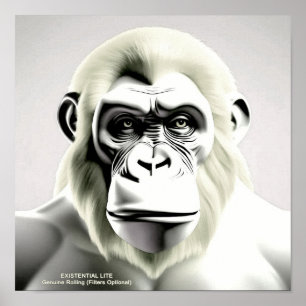 EXISTENTIAL LITE Ape Ecru Poster