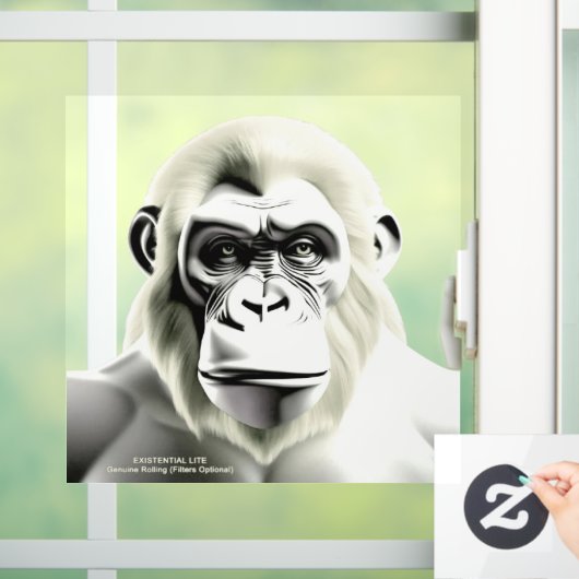 EXISTENTIAL LITE Ape ECRU Transparant Raamsticker (Huis)