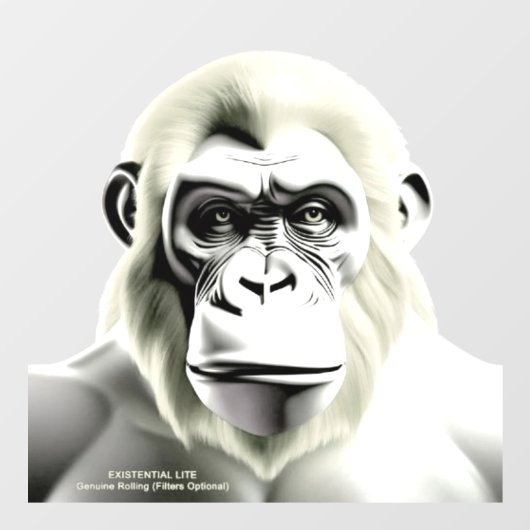 EXISTENTIAL LITE Ape ECRU Transparant Raamsticker (Vel)