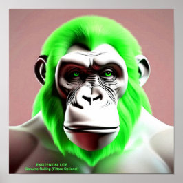 EXISTENTIAL LITE Ape Green Poster