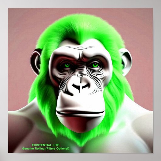 EXISTENTIAL LITE Ape Green Poster (Voorkant)