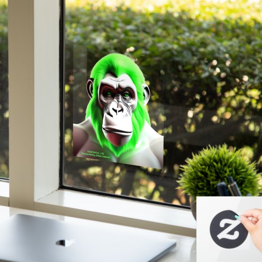 EXISTENTIAL LITE Ape Green Transparant Raamsticker (Kantoor)