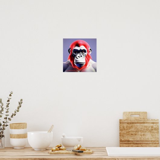 EXISTENTIAL LITE Ape Red Poster (Keuken)