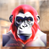 EXISTENTIAL LITE Ape Red Transparant Raamsticker (Vel 2)