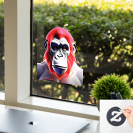 EXISTENTIAL LITE Ape Red Transparant Raamsticker