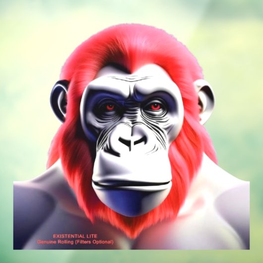 EXISTENTIAL LITE Ape Red Transparant Raamsticker (Vel 3)