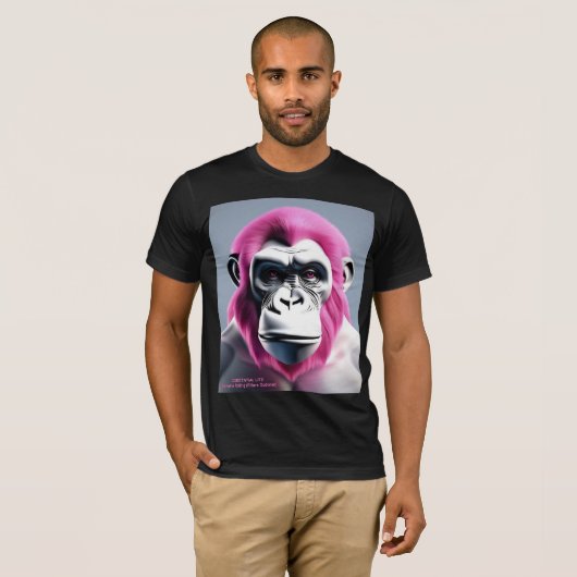 EXISTENTIAL LITE Ape Roze Unisex T-shirt (Voorkant volledig)