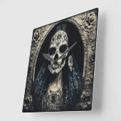 EXISTENTIAL LITE  Femme Schedelportret 4 Vierkante Klok (Hoek)