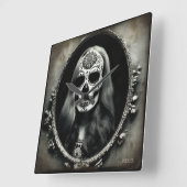 EXISTENTIAL LITE  Femme Schedelportret 5 Vierkante Klok (Hoek)