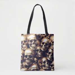 EXISTENTIAL LITE Gold Skulls-Tas Tote Bag