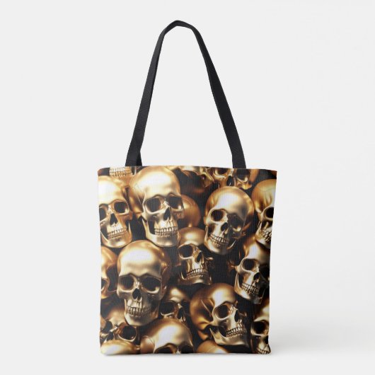 EXISTENTIAL LITE Gold Skulls-Tas Tote Bag (Achterkant)