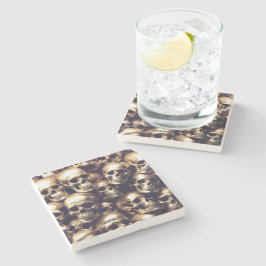 EXISTENTIAL LITE Gold Skulls Watch Stenen Onderzetter