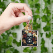 EXISTENTIAL LITE Krans Schedel Premium Metaal Sleutelhanger (Hand)