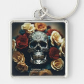 EXISTENTIAL LITE Krans Schedel Premium Metaal Sleutelhanger (Voorkant)