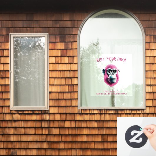 EXISTENTIAL LITE Roll Your Own Ape Transparant Raamsticker (Huis Raam)