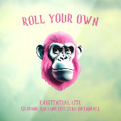 EXISTENTIAL LITE Roll Your Own Ape Transparant Raamsticker (Vel 3)