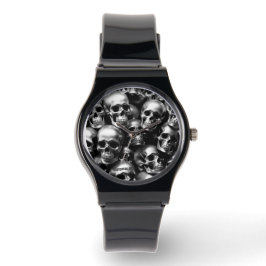 EXISTENTIAL LITE Silver Skulls Unisex Horloge