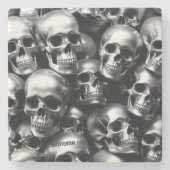 EXISTENTIAL LITE Silver Skulls Watch Stenen Onderzetter (Voorkant)